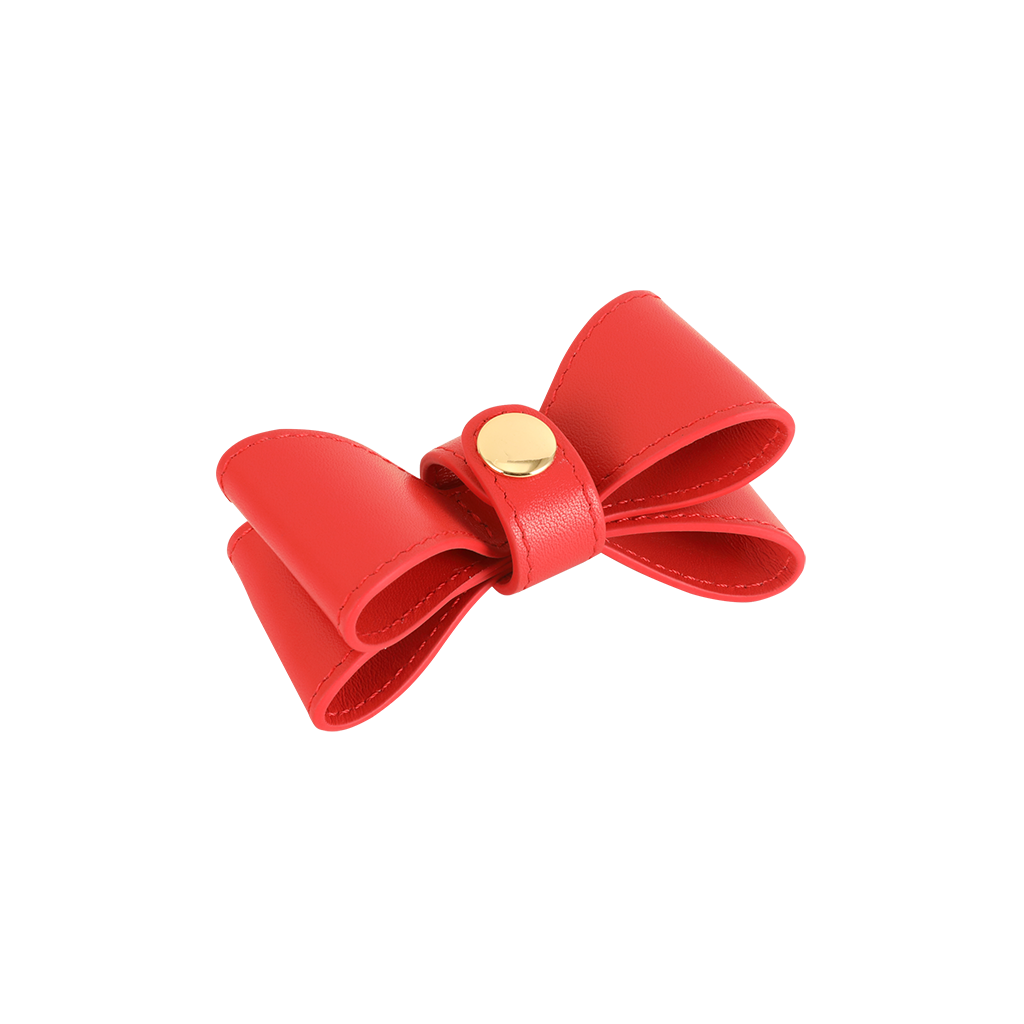 RED LEATHER CAT BOW TIE