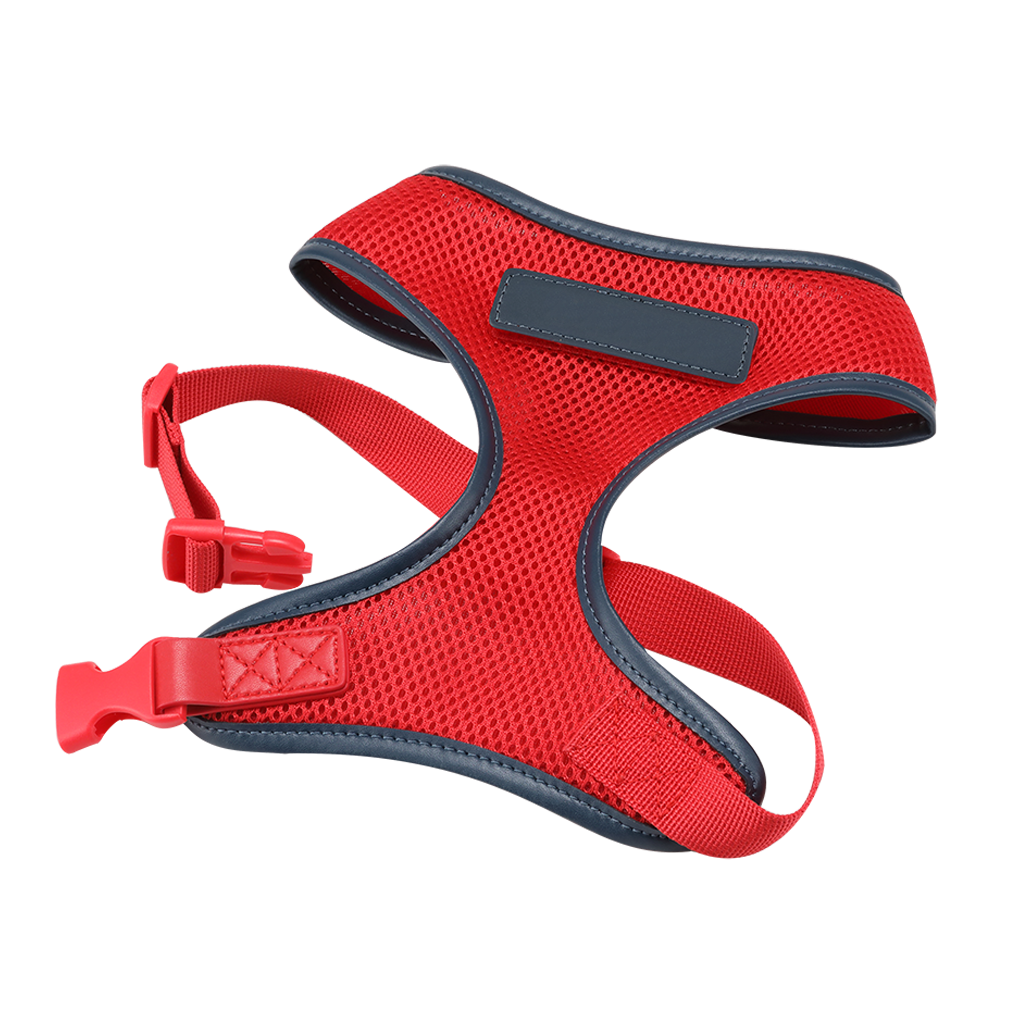 Red Dog Harness with Navy Trim