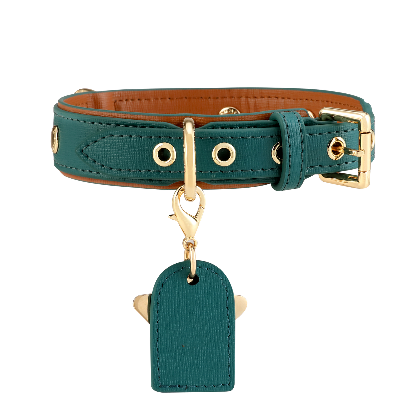 EMERALD GREEN - BROWN DOG COLLAR