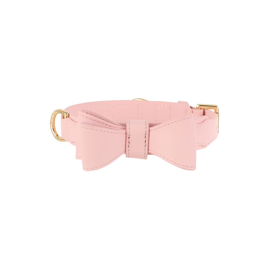 Pink Leather Dog Bow Tie