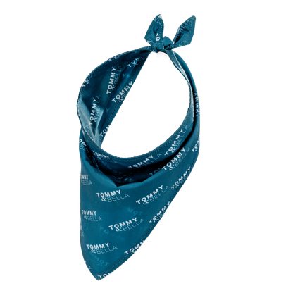 Teal + Logo Cat Bandana