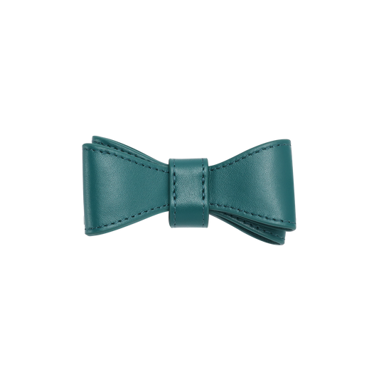 EMERALD GREEN LEATHER CAT BOW TIE